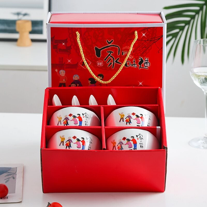 Bol Chinois Avec Cuillère 4 Bol Chinois Avec Cuillère – Image 2