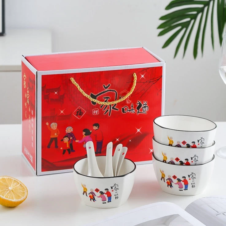 Bol Chinois Avec Cuillère 6 Bol Chinois Avec Cuillère – Image 4