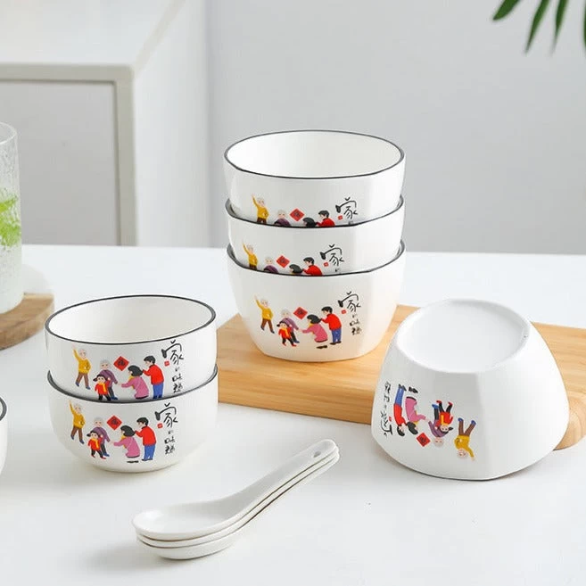 Bol Chinois Avec Cuillère 10 Bol Chinois Avec Cuillère – Image 8