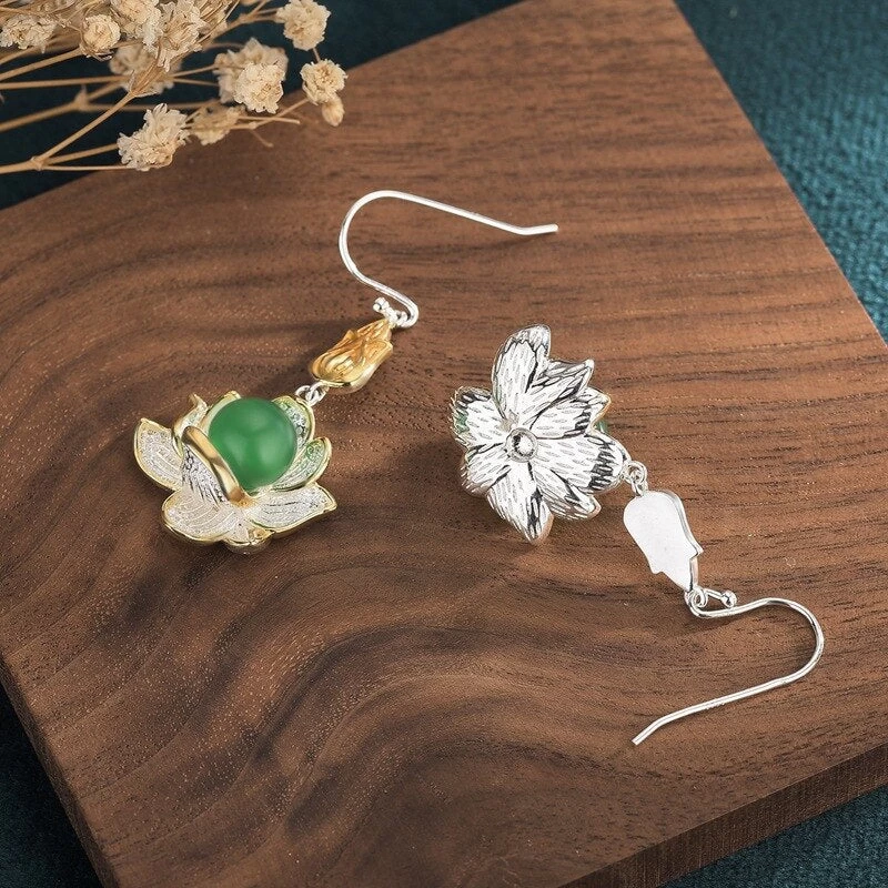 Boucles D'oreilles Lotus Chinois 5 Boucles D'oreilles Lotus Chinois – Image 3