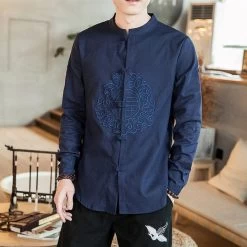 Chemise Chinoise Homme Coton -Univers Chinois chemise chinoise homme coton 34203962212514