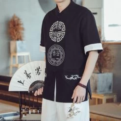 Chemise Chinoise Manche Courte 14 Chemise Chinoise Manche Courte -Univers Chinois chemise chinoise manche courte 34203943796898