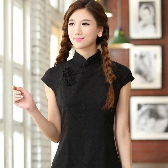 Chemisier Chinois Col Mao Femme 3 Chemisier Chinois Col Mao Femme