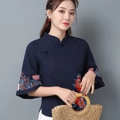 Chemisier Chinois En Lin 12 Chemisier Chinois En Lin -Univers Chinois chemisier chinois en lin 34181433458850