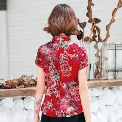 Chemisier Chinois Fleuri 21 Chemisier Chinois Fleuri -Univers Chinois chemisier chinois fleuri 34163234013346