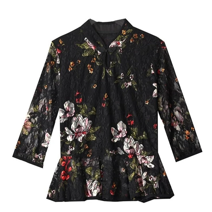 Chemisier Chinois Noir 7 Chemisier Chinois Noir – Image 5