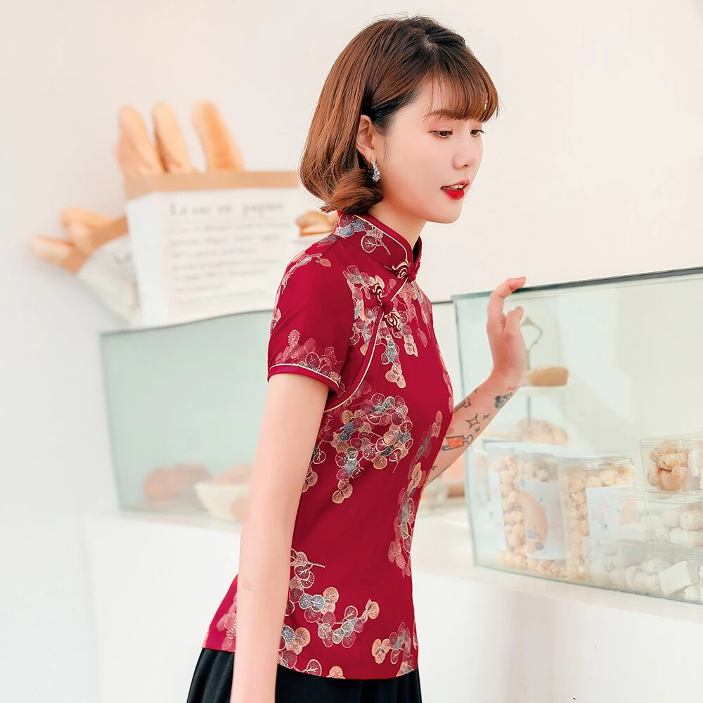 Chemisier Chinois Rouge 4 Chemisier Chinois Rouge – Image 2