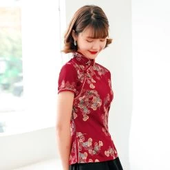 Chemisier Chinois Rouge 13 Chemisier Chinois Rouge -Univers Chinois chemisier chinoise rouge 34163221627042