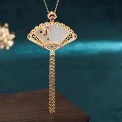 Collier Pendentif Éventail -Univers Chinois collier pendentif eventail 34236478554274