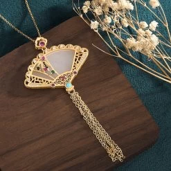 Collier Pendentif Éventail -Univers Chinois collier pendentif eventail 34236479996066