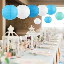 Lanterne Chinoise Papier Bleu -Univers Chinois lanterne chinoise papier bleu 33861989499042