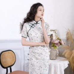 Robe Chinoise Blanche 9 Robe Chinoise Blanche -Univers Chinois robe chinoise blanche 33758225105058