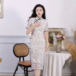 Robe Chinoise Blanche 11 Robe Chinoise Blanche -Univers Chinois robe chinoise blanche 33758225170594