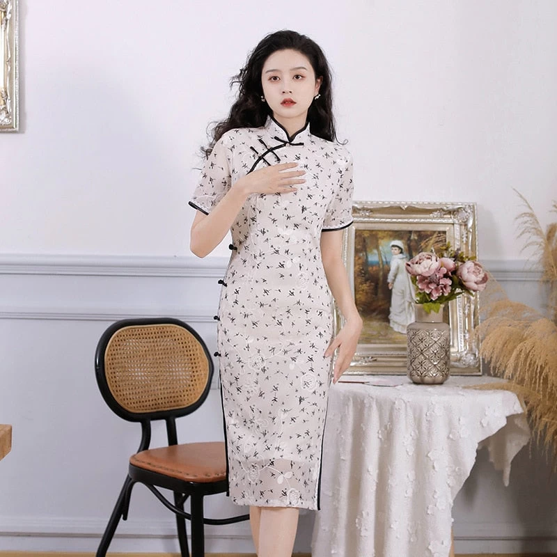 Robe Chinoise Blanche 7 Robe Chinoise Blanche – Image 5