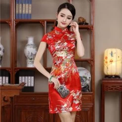 Robe Chinoise Courte -Univers Chinois robe chinoise courte 33551567945890