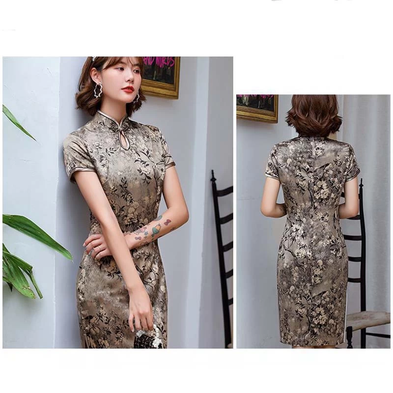 Robe Chinoise Courte Fendue 5 Robe Chinoise Courte Fendue – Image 3