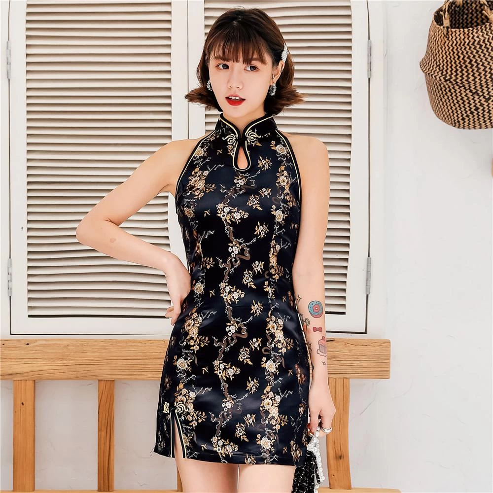 Robe Chinoise Courte Noire 3 Robe Chinoise Courte Noire