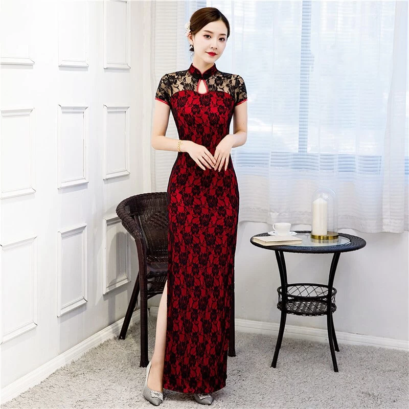 Robe Chinoise Dentelle Noire 4 Robe Chinoise Dentelle Noire – Image 2