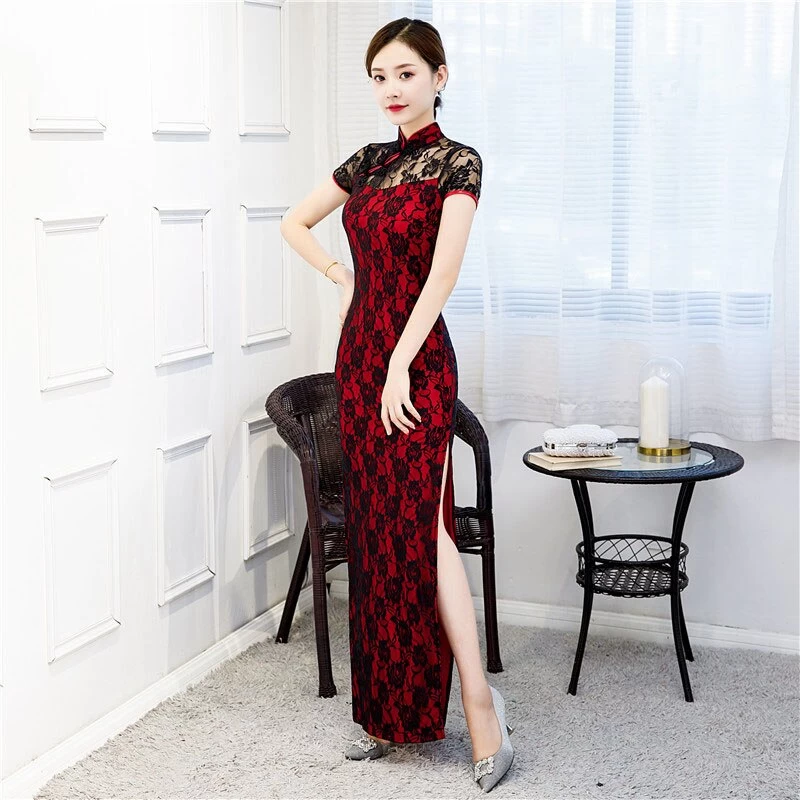 Robe Chinoise Dentelle Noire 3 Robe Chinoise Dentelle Noire