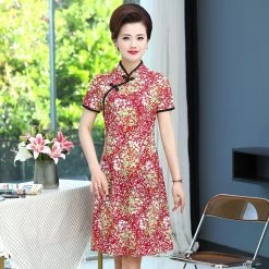 Univers Chinois 43 Univers Chinois -Univers Chinois robe chinoise en soie motif fleurs 33548760809634