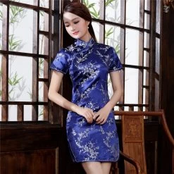 Univers Chinois 31 Univers Chinois -Univers Chinois robe chinoise femme bleu 33514993287330