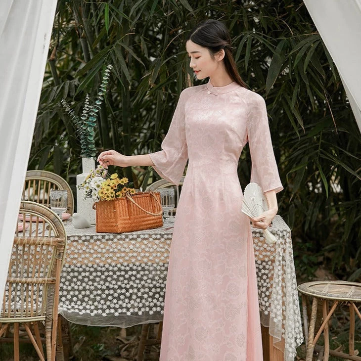 Robe Chinoise Longue Bleu 12 Robe Chinoise Longue Bleu – Image 10