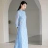 Robe Chinoise Longue Bleu 1 Robe Chinoise Longue Bleu -Univers Chinois robe chinoise longue bleu 33759506694306