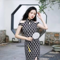 Robe Chinoise Longue Noire 9 Robe Chinoise Longue Noire -Univers Chinois robe chinoise longue noire 33551858204834