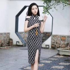 Robe Chinoise Longue Noire