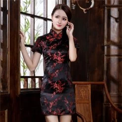 Robe Chinoise Noire Rouge 6 Robe Chinoise Noire Rouge -Univers Chinois robe chinoise noire rouge 33514824335522