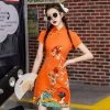Robe Chinoise Orange 1 Robe Chinoise Orange -Univers Chinois robe chinoise orange 33742248378530
