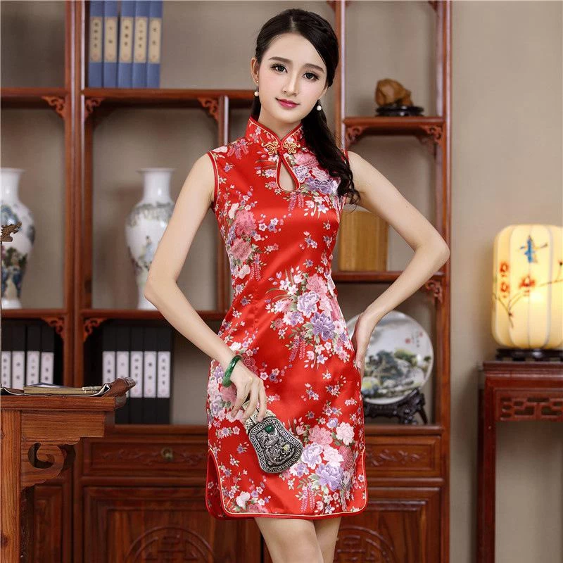 Robe Chinoise Sans Manches 5 Robe Chinoise Sans Manches – Image 3