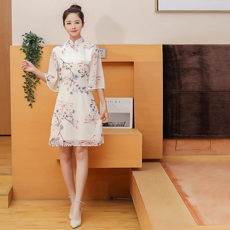 Robe Chinoise Soie Naturelle 4 Robe Chinoise Soie Naturelle – Image 2