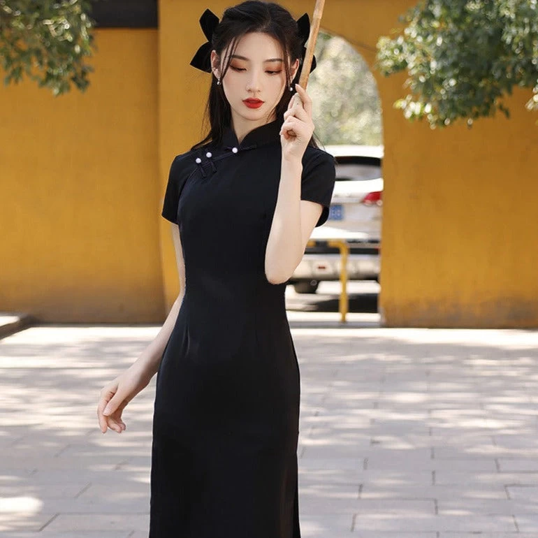 Robe Chinoise Unie 6 Robe Chinoise Unie – Image 4