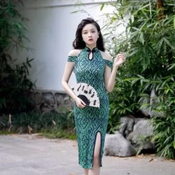 Robe Chinoise Verte 9 Robe Chinoise Verte -Univers Chinois robe chinoise verte 33551839199394