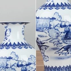 Vase Chinois Céramique Bleue -Univers Chinois vase chinois ceramique bleu 33642953441442