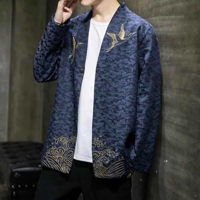 Veste Chinoise Bleu Marine 4 Veste Chinoise Bleu Marine – Image 2