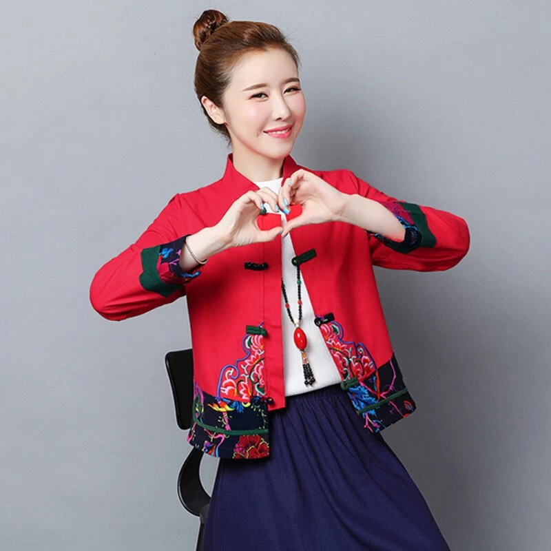 Veste Chinoise Bleue Femme 7 Veste Chinoise Bleue Femme – Image 5