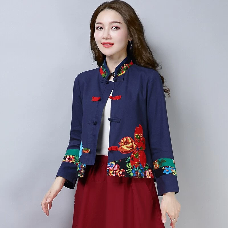 Veste Chinoise Col Mao Femme 5 Veste Chinoise Col Mao Femme – Image 3