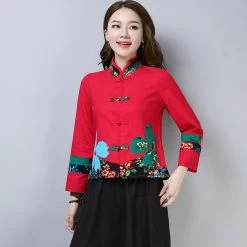 Veste Chinoise Col Mao Femme 10 Veste Chinoise Col Mao Femme -Univers Chinois veste chinoise col mao femme 33759506071714