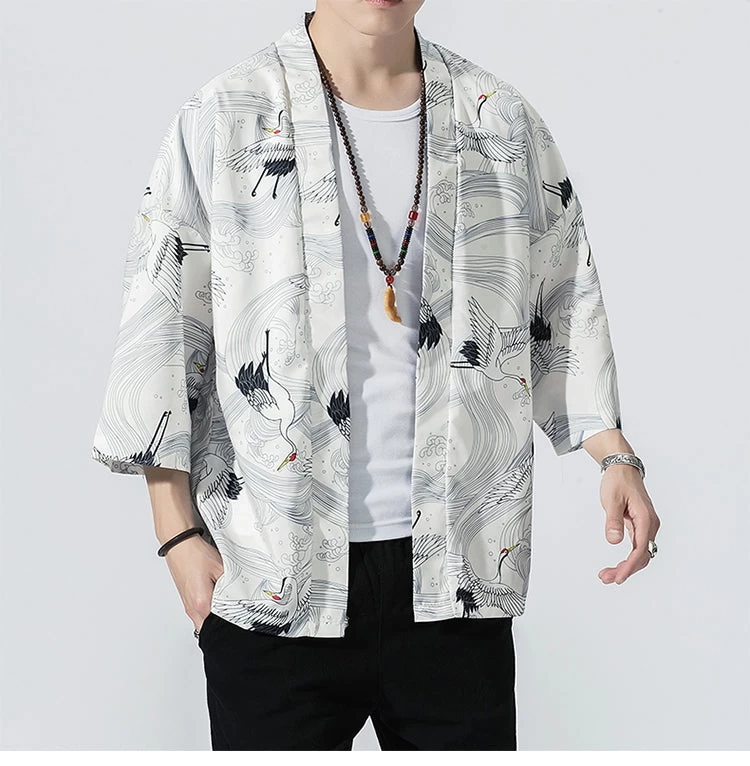 Veste Chinoise Homme Blanc 4 Veste Chinoise Homme Blanc – Image 2