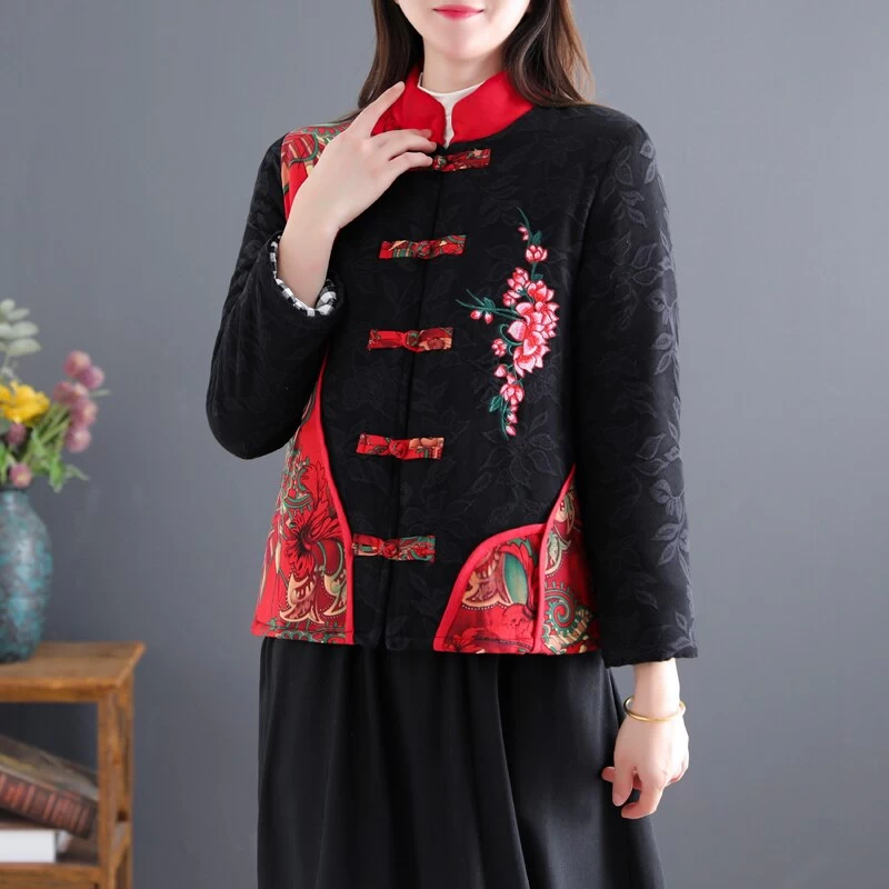 Veste Chinoise Noire Femme 5 Veste Chinoise Noire Femme – Image 3